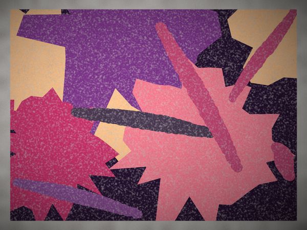 Mural abstrato em tons de vinho e rosa